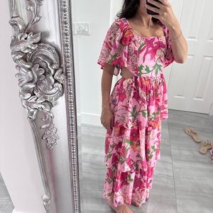 Pink Floral Maxi Dress